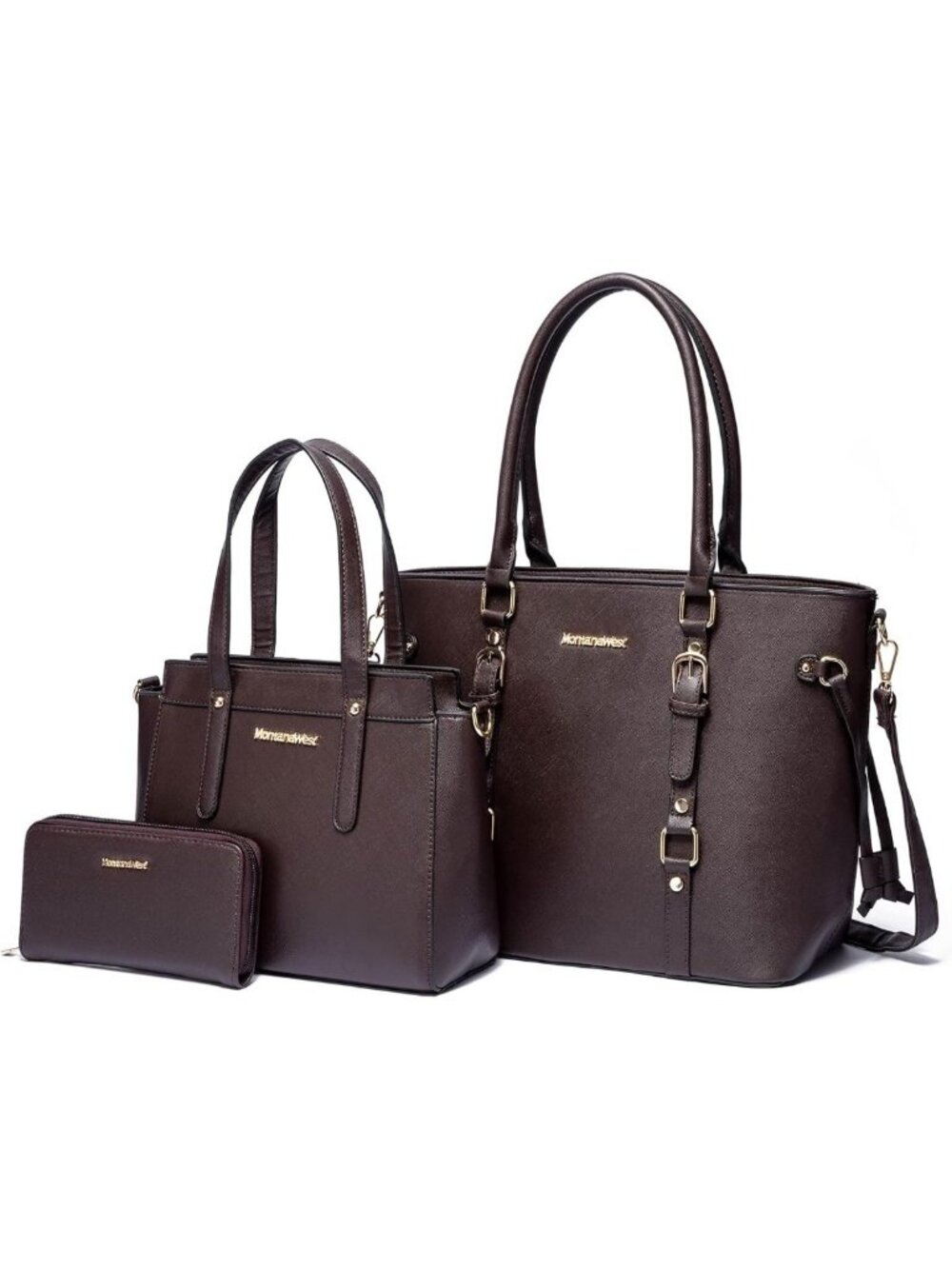 Stylish 3-Piece Women's Tote Bag, Wallet & Shoulder Satchel Handbag Set